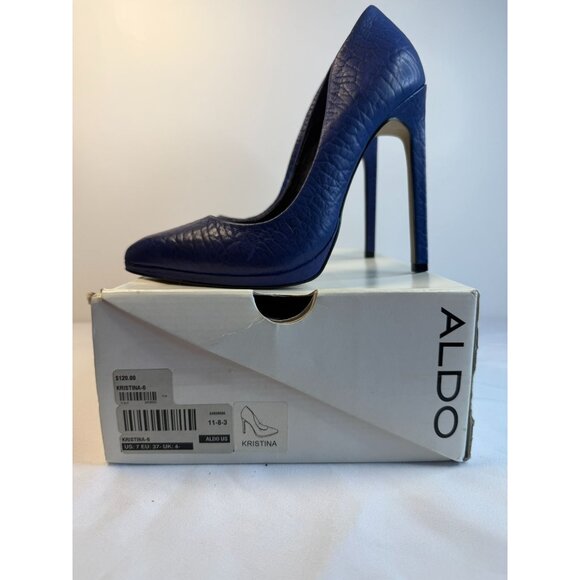 Aldo Kristina Size 7 Medium Blue Pumps Formal High Stiletto Heel Dressy Party - Picture 16 of 16